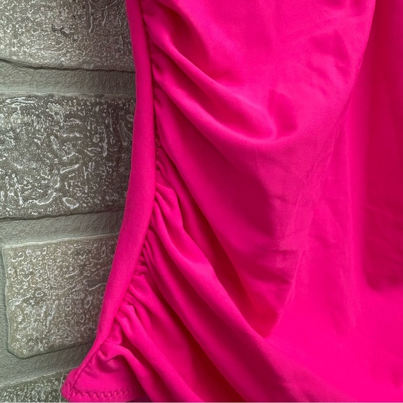 Blooming Jelly Pink Ruffle V-Neck One Piece Swimsuit L - Picture 5 of 9